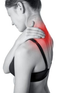 Women suffering from neck and shoulder pain.